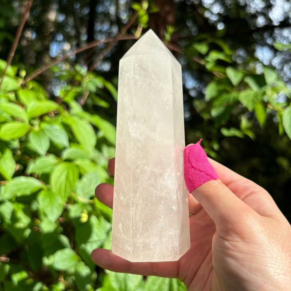 Large Cloudy Clear Quartz Crystal Tower
